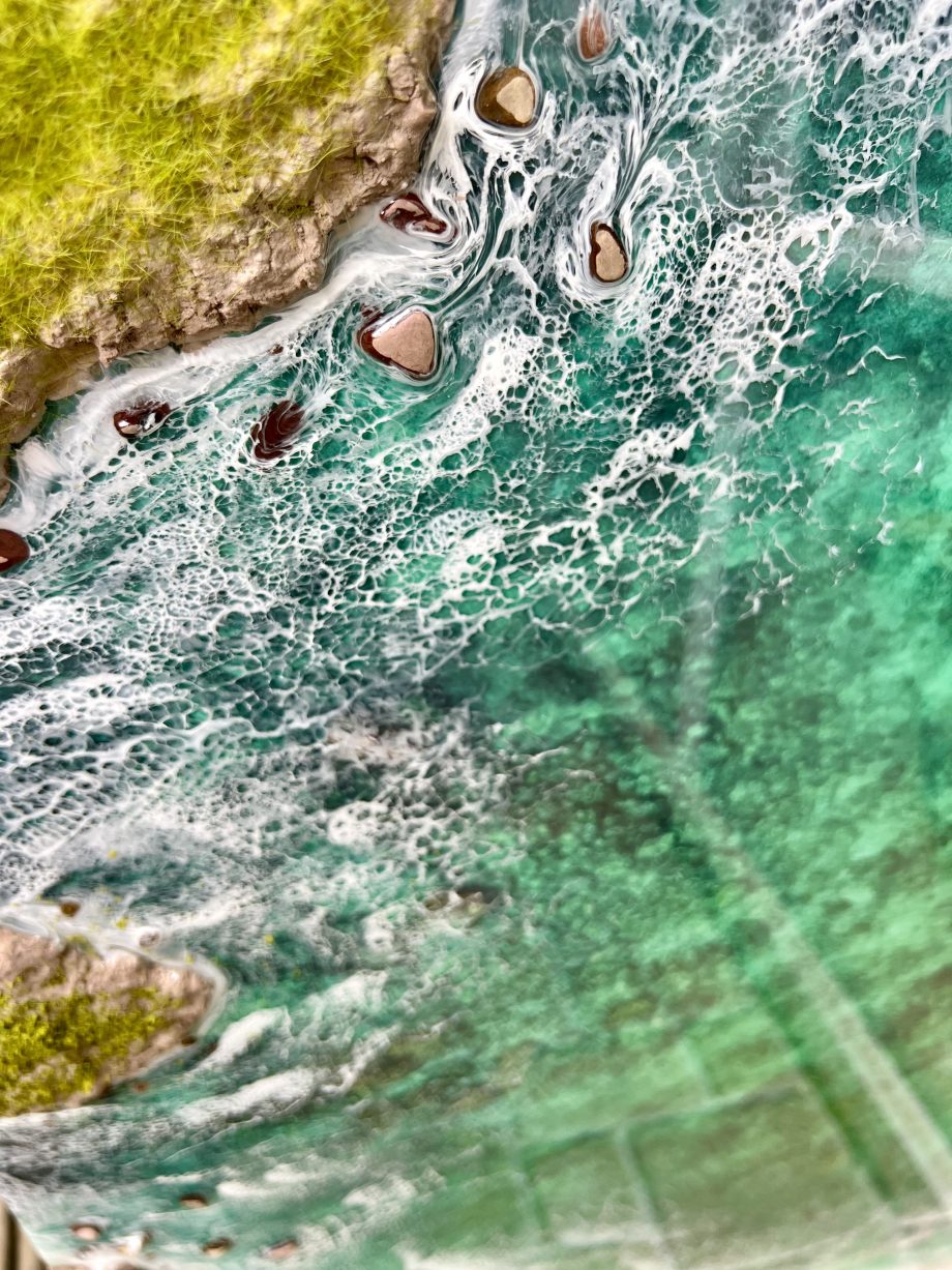 Luxury 3D Epoxy Resin Ocean Wall Art – Turquoise Paradise Beach