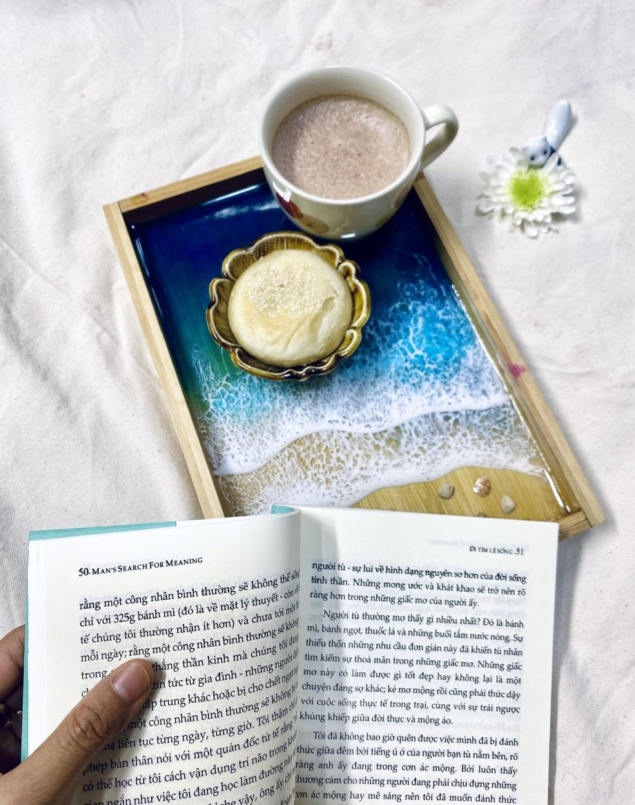 Ocean Wave Resin Serving Tray – Handmade Wooden Coastal Decor
