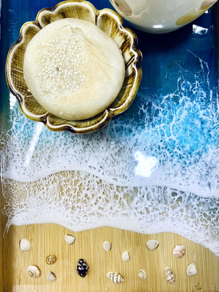 Ocean Wave Resin Serving Tray – Handmade Wooden Coastal Decor