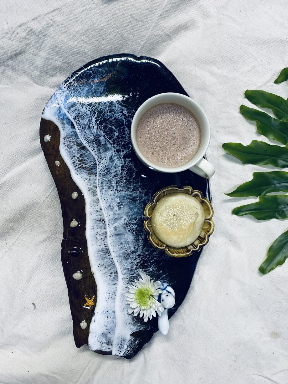 Handcrafted Ocean Resin Serving Board | A Stunning Coastal Touch